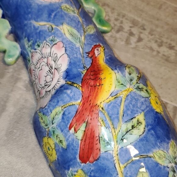 GUC Beautiful Bird & Floral Medium Wall Pocket Vase - Picture 2 of 6